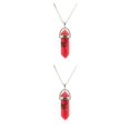thumbnail image 3 of QualitChoice Hexagon Column Charm Exquisite Women Men Making Findings Handmade Anniversary Hanging Pendants Colorful Crystal Red 2Set, 3 of 6