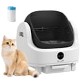 thumbnail image 1 of PawHut Open-Top Self Cleaning Litter Box, Automatic Cat Litter Box, White, 1 of 10