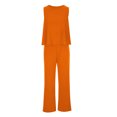 thumbnail image 5 of zanvin Ensembles 2 Pcs pour Femmes, Mode Femmes Été Décontracté Uni Sans Manches Chemisiers Col Rond Hauts Pantalons Longs, 5 of 5