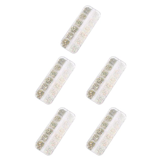 QualitChoice 1 Bag Glass Crystal Special-shaped Eye-catching Flat Bottom Easy to Paste Perfect Match Nail Rhinestones for Mobile Phone Type 4 5Set
