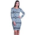 thumbnail image 2 of Moomaya Womens Full Sleeve Printed Midi Length Printed Bodycon Dress, 2 of 6