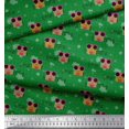 thumbnail image 3 of Soimoi Green Rayon Fabric Musical Notes,Dot & Goggles Fashion Fabric Prints By Yard 56 Inch Wide, 3 of 3