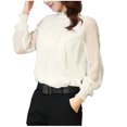 thumbnail image 1 of Pompotops Mode Femmes Décontracté Manches Longues Col Rond Patchwork Uni Ample Hauts Courts, 1 of 6