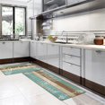 thumbnail image 4 of MeyJey Kitchen Rug Set of 2, Anti Fatigue Kitchen Mat 2 Pieces, Non Skid Waterproof Cushioned Floor Mat and Runner Rug, 17"x28"x0.5"+17"x59"x0.5", Teal/Brown, 4 of 6