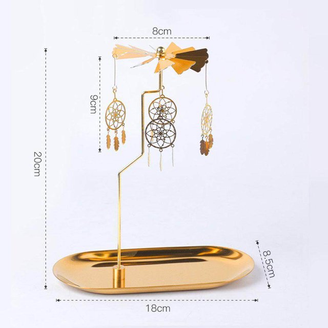 fastboy Gold Candle Holder Rotating Tea Light Holder Candleholder Decor F