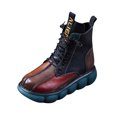thumbnail image 1 of CEHVOM Bottes d'Hiver pour Femme Grande Taille en Cuir, Bottillons à Talon Épais, Bottines Rétro Respirantes pour Dames, 1 of 7