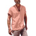 thumbnail image 1 of EOYWHK Men Linen Shirt Summer Beach Cardigan Lightweight Button Down Lapel Blouse with Pockets Flyer, 1 of 3