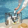thumbnail image 1 of Fwttom Large Capacity Swimming Bag Transparent Visible Handheld Storage Bag Thickened Pvc Wash Bag Portable Beach Bag, 1 of 6