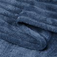 thumbnail image 5 of BEDELITE Fleece Blanket Queen Size - 3D Ribbed Jacquard Soft and Warm Decorative Fuzzy Blankets - Cozy Fluffy Plush Lightweight Throw Blankets for Couch Bed Sofa(Navy Blue 90x90 inches), 5 of 5
