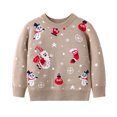 thumbnail image 2 of KYAIGUO Chandail de Noël pour Tout-Petits Enfants Filles Garçons Automne Hiver Dessin Animé Col Rond Blouse Hauts 2-9T Doux Extensible Chandail Tricoté Chandail Manches Longues Chandails, 2 of 8