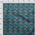 thumbnail image 3 of oneOone Rayon Blue Fabric Kalamkari Sewing Craft Projects Fabric Prints By Yard 56 Inch Wide, 3 of 5