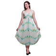 thumbnail image 1 of Bimba Robe Midi Bohème Sans Manches Imprimée Teinture sur Nœuds pour Femmes - Moyen, 1 of 1