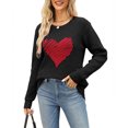 thumbnail image 2 of Gupgi Chandail Femme Cœur Amour Manches Longues Col Rond Saint-Valentin Tricot chandail, 2 of 9