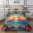thumbnail image 1 of Erosebridal Cute Flamingo Coverlet Set Queen, Tropic Floral Flower Bedding Set, Cartoon Ocean Decor, 1 of 5