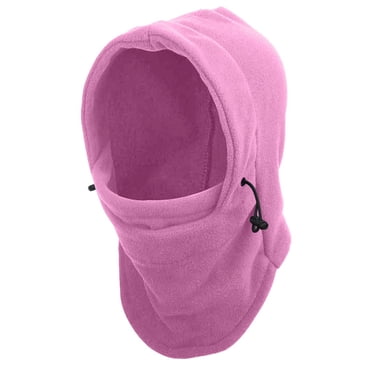 Baberdicy Cagoule Masque de Ski Masque Facial Hiver Plein Air Équitation Coupe-Vent Cagoule en Molleton Épais Chaud Bonnet de Neige Masque pour les Yeux Rose