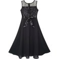 thumbnail image 2 of Robe Fille en Chiffon avec Strass pour Demoiselle d'Honneur, Danse, Bal, Maxi Robe 10 Ans, 2 of 7