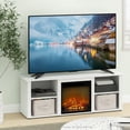 thumbnail image 1 of Furinno Montale 60 Inch TV Stand with Fireplace, Solid White, 1 of 7