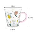 thumbnail image 1 of ziyahi Coffee Mugs Glassware Floral Pattern Glass Heat Resistant for Yogurt Travel, 1 of 9