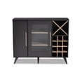 thumbnail image 4 of Baxton Studio Armoire à Vin Mi-Siècle Moderne Gris Foncé et Chêne Fini, 4 of 5