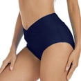 thumbnail image 3 of B91xZ Women's High Waisted Swim Bottom Mid Rise String Bathing Suits Bottom,Dark Blue M, 3 of 4