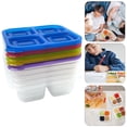 thumbnail image 2 of Classic Kitchen Accessories, Box Type Adult Lunch Box 4 Compartment Preparation Container Reusable Transparent Lid Storage Container Microwave Heated (1PC), 2 of 9