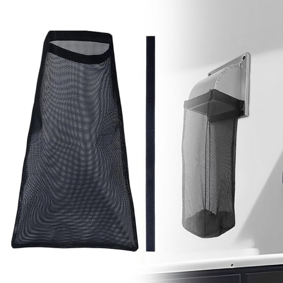 Dryer Vent Lint Bag 15.3"x9.84" Outdoor Dust Catcher, Reusable Polyester Mesh Filter with Hook & Loop Fastener for Standard 4" Dryer Vent Duct, Prevents Lint Buildup, Black, By Harlik