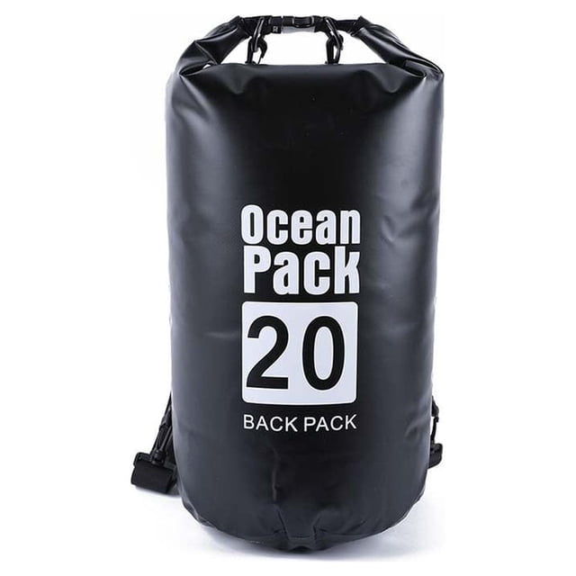 Waterproof Bags Multifunctional Outdoor Backpack Large-Capacity Equipment Foldable Kayak Rafting Bag Pool Beach Sports Black 30L Shoulders