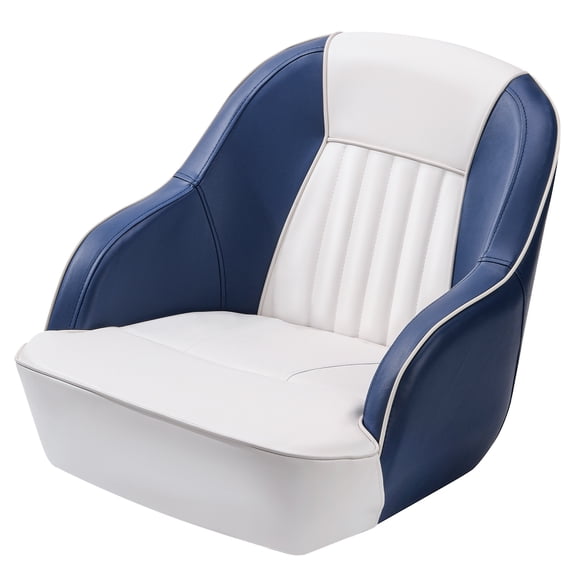 BeesClover Piping Pontoon Boat Captain Chair, Heavy Duty Captain's Bucket Seat with Ergonomic Backrest & Thick Compression Foam