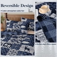 thumbnail image 4 of 3 Piece Cabin Full/Queen Quilt Sets Farmhouse Rustic Reversible Microfiber Soft Lightweight Bedspread Comforter with 2 Shams Patchwork Country Lodge Bedding Quilts Set for All Sea, 4 of 8