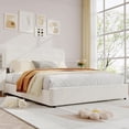 thumbnail image 1 of Bingirl Full Upholstered Velvet Platform Bed Frame with 4 Storage Drawers, Wooden Slats Support, No Box Spring Needed, Easy Assembly, Noise-Free, Beige, 1 of 7
