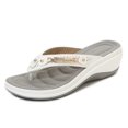 thumbnail image 3 of CAROOTU Femmes Doux Semelle Arquée Pantoufles Non Slip Plage Tong avec Boucle en Métal Utilisation Intérieure Extérieure, 3 of 6