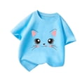 thumbnail image 3 of MEZZALL T-Shirts Graphiques Mignons pour Filles Enfants, Col Rond, Manches Courtes, T-Shirt d'Été Décontracté, Tee Coupe Décontractée, Bébé Tout-Petit Tenue Quotidienne, 3 of 5