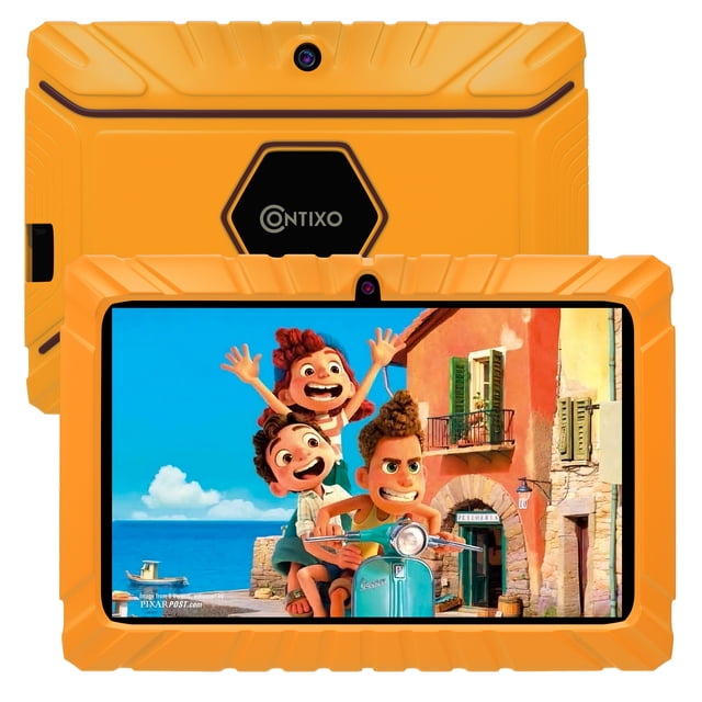 Kids Tablet, Contixo V8 7” Toddler Tablet, Android Tablet with Case, Learning Games Included, Parental Control Family Link, WiFi Dual Camera, Teacher Approved Tablet for Kids, Orange
