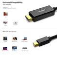 thumbnail image 3 of Câble Mini DisplayPort vers HDMI, Benfei Câble Mini DP vers HDMI de 6 Pieds (Compatible Thunderbolt) avec MacBook Air/Pro, Surface Pro/Dock, Moniteur, Projecteur, 3 of 7