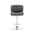 thumbnail image 3 of Linon Chaz Metal Chrome ABS Barstool Upholstered Seat in Gray Faux Leather, 3 of 15