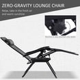 thumbnail image 4 of Outsunny Zero Gravity Chair Set with Folding Table & Cup Holder Trays Grey, 4 of 10