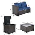thumbnail image 2 of Patiojoy Ensemble de Canapé Sectionnel d'Extérieur en Rotin de 8 Pcs pour Causeuse et Conversation avec Coffre de Rangement et Table à Café Bleu Marine, 2 of 6