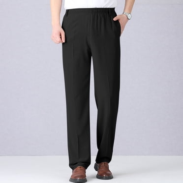 Weiqiqre Pantalon Habillé pour Homme Couleur Unie Extensible Confort Coupe Classique Jambe Droite Pantalon Habillé (Tailles Régulières et Grandes et Longues), Taille 2TG