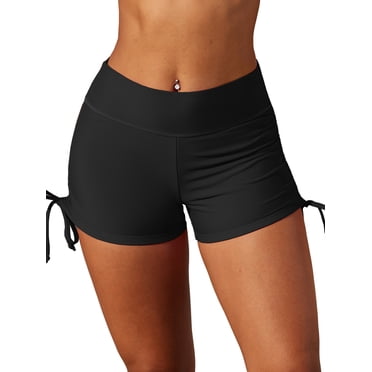Charmo Short de Bain pour Femmes Taille Haute Bas de Maillot de Bain Short Garçon Maillot de Bain Bikini Boardshort