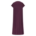 thumbnail image 4 of Ovzne Robes pour Femmes 2025 Robe pour Femme Robe Grande Taille Décontractée à Manches Courtes Mi-Longue Plissée Taille Haute Robe de Couleur Unie Robe Grande Taille à Manches Courtes Liquidation, 4 of 6