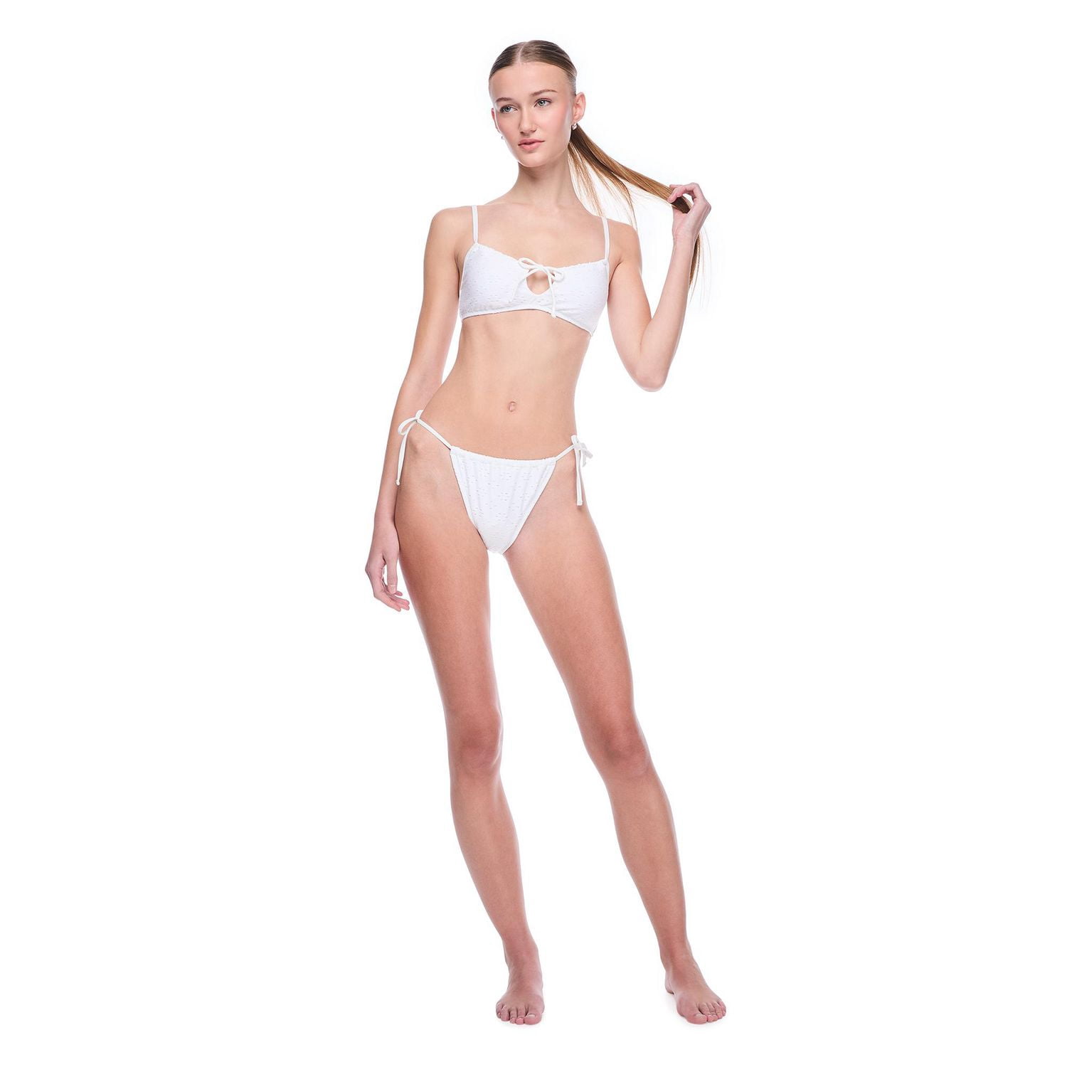 No Boundaries Women's Tie Front Bikini Top