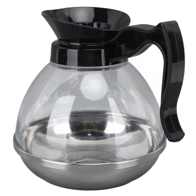 Cafetière de Remplacement, Cafetière 1,2 Qt pour Lait avec Corps en ABS transparent, Poignée Noire et Couvercle. la Conception Arrondie Comprend une base en Acier Inoxydable, Offrant une Capacité de 1,2 Pinte. Idéale pour les Ustensiles de Service, Elle Est compatible avec les machines à Café et les Cuisinières Électriques, Sans BPA pour une Infusion de Café Sûre et Saine.