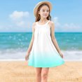 thumbnail image 2 of Milgrthf Robe Camisole Décontractée d'Été pour Filles, Tendance, Dégradé, Ample, Col Ras du Cou, Sans Manches, Ligne A Évasée, pour 4-15 Ans, Vert, 11 Ans, 2 of 9