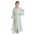 thumbnail image 3 of Hiiyo Big Girls Long Sleeve V-Neck Kaftan Maxi Dress Abaya Robe, 3 of 4