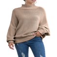 thumbnail image 4 of Pull à Col Roulé à Manches Longues Automne Hiver Femmes Pull en Tricot en Vrac Chunky, 4 of 7