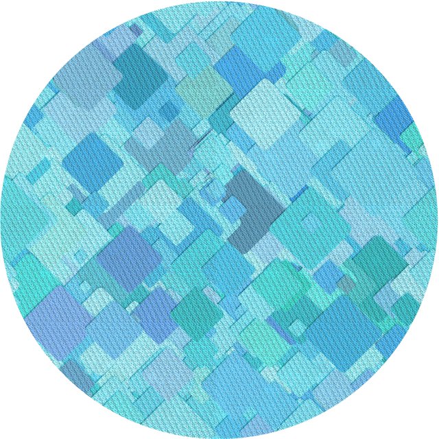 Ahgly Company Tapis d'Intérieur Ronds Transitionnels Lavables à la Machine, Turquoise Vif Bleu, 3 Pieds Rond
