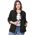 thumbnail image 2 of GRACE & GRANDEUR Women's Plus Jean Jacket Button Closed Cropped Denim Jacket, 2 of 6
