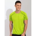 thumbnail image 4 of Raenseen Men's Rash Guard Swim Shirts Short Sleeve UPF 50+ Swimming Top Gym Workout Muscle Tee Tops Fluorescent Green 3XL, 4 of 7