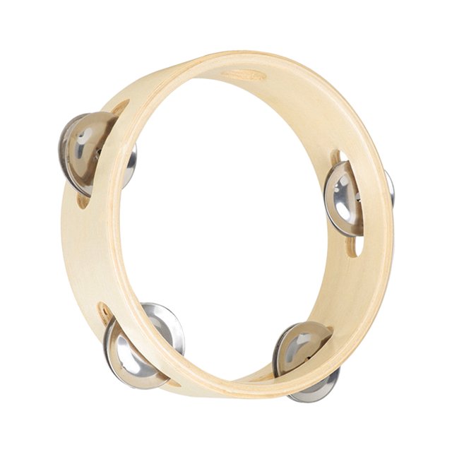 MasteelfCA Percussion Instrument 6 Inch Wooden Craft Children Tambourine for Playing