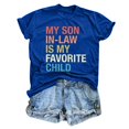 thumbnail image 4 of JIRNDf Hauts pour Femmes Été T-Shirts Tendance Manches Courtes Col Rond Ample Confortable Doux Décontracté Basique Mignon T-Shirts Graphiques pour Femmes Chemises Bleu G, 4 of 5
